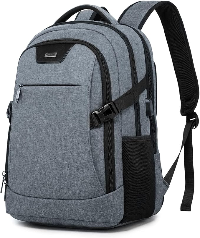 DUSLANG Travel Work Laptop Backpack With USB Charging Port Fits 15.6 15 14 13 Inch Laptop and Notebook Business Anti Theft College Computer Bag Back Pack for Women Men - Dark grey