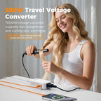 Compact 220V to 110V Voltage Converter US to Europe, TESSAN Universal Travel Adapter with 2 AC Outlets and 2 USB (1 USB-C), 200W Small Power Converter with EU/UK/AU/IT/India Plugs for Travel