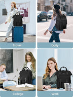 LOVEVOOK Laptop Backpack for Women, Work Backpack with 17 Inch Separate Laptop Compartment, Teacher Nurse Bags College Computer Backpack Purse, Business Travel Bag, Upgraded