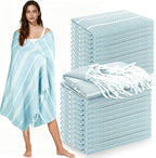 YSYJ 24 Pack Turkish Beach Towel 36"x71" Beach Towels Oversized Bath Towels Sand Free Quick Dry Turkish Towel Bulk Extra Large Pool Blanket Blue