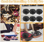 Large Black Travel Shoe Bags - 10 Pcs with Clear Window, Non-Woven Drawstring, 12.6" X 17.3" for Men Women