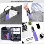 Compact Travel Umbrella for Purse - Flat Handle, Waterproof for Light Rain