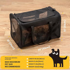 Conlun Dog Carrier Bag,Soft-Sided Pet Carriers for Dogs with 4-Sided Mesh, Cat Transport for Large Cats Small Dog Up to 20lb,Collapsible Dat Travel Carrier-L,Black