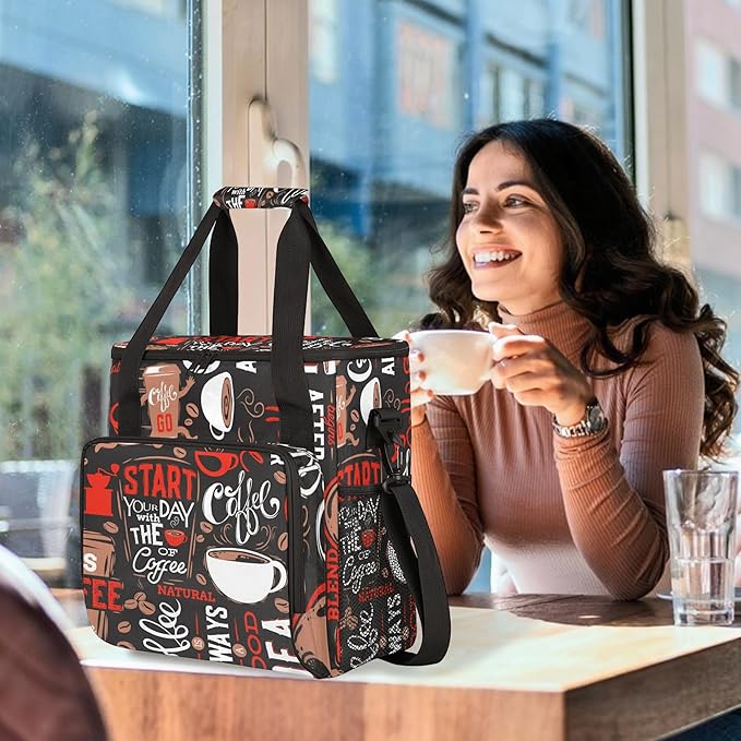 Coffee Maker Carring Bag Travel Storage Tote Bag Compatible with Keurig K-Mini or K-Mini Plus Portable Single Serve Coffee Brewer Case with Pockets for K-cup Pods(Bag Only)