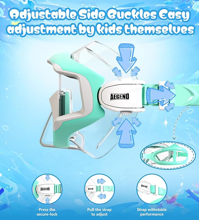 Aegend Snorkeling Gear for Adults Youth Kids, Snorkel Mask with Top Dry Valve - Panoramic View Anti-Leak and Anti-Fog with Mesh Bag for Snorkeling, Scuba Diving, Freediving & Swimming