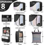 8 Set Packing Cubes for Travel, Gifts for Women Mom,Anti-Tearing Suitcase Organizer,OlarHike Vacation Essentials & Accessories for Cruise Ship