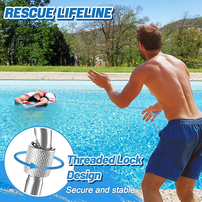 Water Floating Lifesaving Rope - Professional Throwing Pool Life Preserver Rope Line for Swimming Small Kayak Inflatable Boat