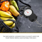 Mechanical Luggage Scale 20kg Handheld Spring Mini Travel Suitcase Scale with Measuring Tape for Fishing and Parcel Weighing