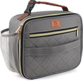 Genteen Lunch Box for Men Women Adults Kids - Insulated Small LunchBox Reusable, Zip Closure & Buckle Handle, Portable Cooler for Work, School, Travel (Gray)
