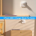 USB C Charger Block, 2Pack for iPhone 17 16 Fast Charging Plug for Apple 20W Type C Power Adapter Plug Box for iPhone 17 16 15 14 13 12 11 Pro Max XS X XR SE Plus, for iPad USBC Wall Charge Cube Brick