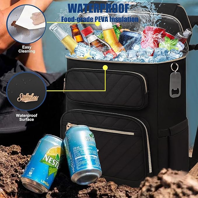 Backpack Cooler Insulated Leak Proof, Lightweight Soft Sided Cooler Backpack for Men Women, Waterproof Beach Cooler Bag Lunch Backpack for Camping Hiking Picnic Fishing Travel Outdoor