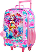 Kids Suitcases for Girls, Cute Mermaid luggage Rolling with Wheels, kids carry on luggage for Children Toddler Elementary(Pink)