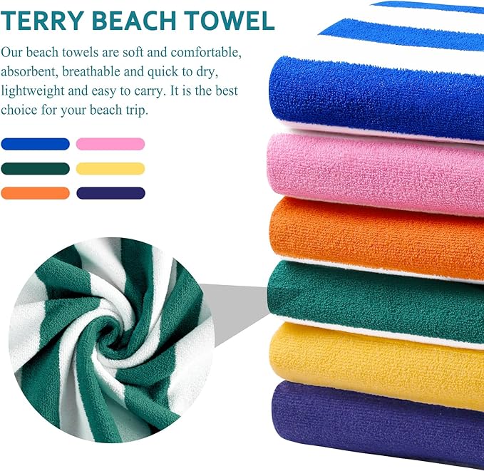 4 Packs Extra Large Bath Towels Striped Beach Towel Set Bathroom Sheets Bulk Oversized XL Big Fluffy Absorbent Microfiber Soft Blanket Turkish Hotel Shower Pool Hot Tub Toallas Baño Grandes Green