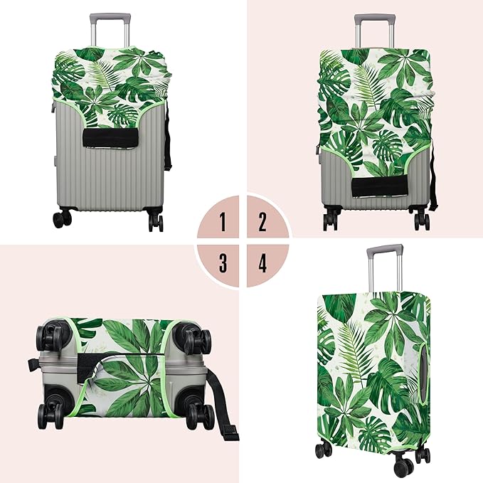 Travel Luggage Cover Suitcase Protector Fits 18-32 Inch Wheel Covers PatternedTravel Related Items Flower Luggage Protector Elastic L