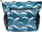 ESVAN Original Floral Tote Bag Large Shoulder Bag with Multi Pockets for Gym Travel Beach Daily Bags