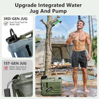 SPACEREST Portable Shower for Camping with Integrated Design – Spill-Resistant, Electric Camping Shower, 5-Gallon Food-Grade Water Jug for Outdoor, Beach, Hiking, Dog Wash