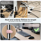 Silicone Cable Ties Cord Organizer for Cable Management, 16PCS 4.2" and 7.1" Reusable Cable Organizer Electronic Accessories for Home, Office, Kitchen, School, Travel (Pink)