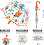 Kids Clear Umbrella for Rain Dome Bubble Umbrellas Windproof for Kids Boys and Girls