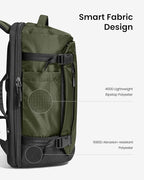 tomtoc Travel Backpack 40L, TSA Friendly Flight Approved Carry-on Luggage Hand Water-resistant Lightweight Business Rucksack, Durable Large Weekender Bag Daypack Fits 17.3 Inch Laptop