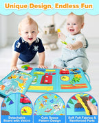 Exorany Busy Board Montessori Toys for Toddler Boy Girl Birthday Gifts, Busy Book Sensory Learning Toys for Toddlers, Toddler Airplane Car Travel Toy Educational Activities