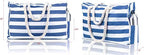 Beach Bag and Pool Bag Has Cooler Pocket, 7 Pockets Total, Zip Top. Family Size Waterproof Beach Tote
