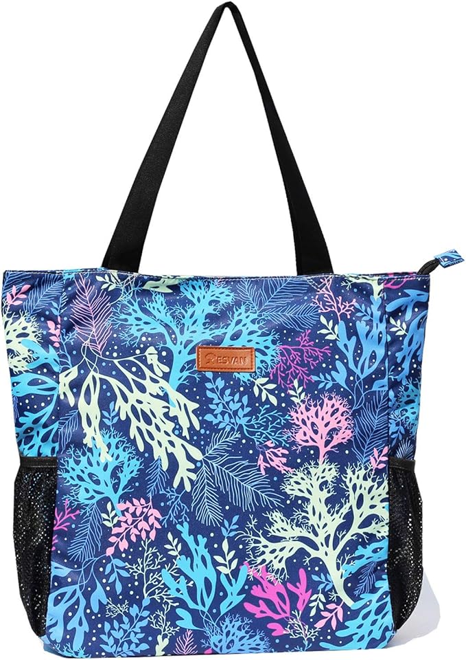 Original Floral Water Resistant Large Tote Bag Shoulder Bag for Gym Beach Travel Daily Bags Upgraded