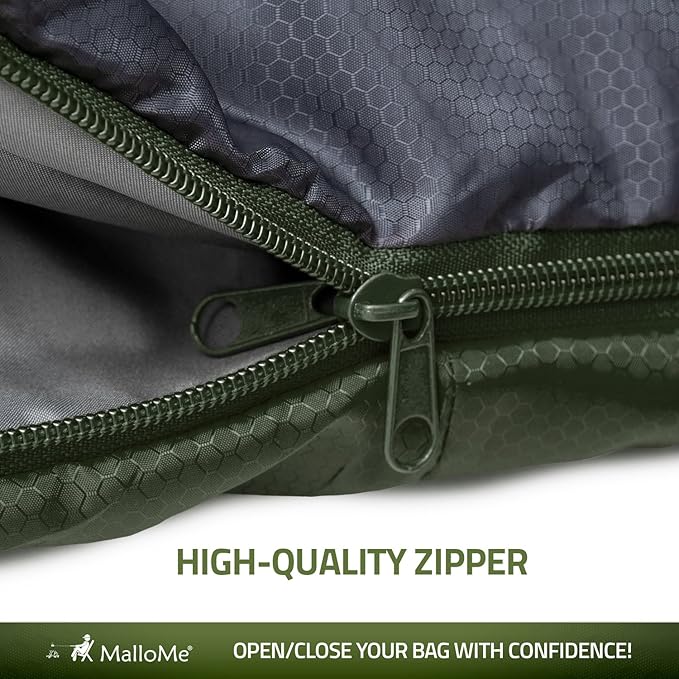 MalloMe Sleeping Bags for Adults Cold Weather & Warm - Backpacking Camping Sleeping Bag for Kids 10-12, Girls, Boys - Lightweight Compact Camping Essentials Gear Accessories Hiking Sleep Must Haves