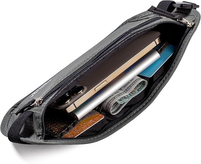 RFID Blocking Passport Holder - Money Belt & Travel Wallet, Travel Belt Bag Fanny Pack for Women Men