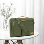 MOSISO 360 Protective Laptop Shoulder Bag,15 inch Computer Bag Compatible with MacBook Air 15 inch M5 M4 M3 M2/Pro 15, Dell XPS Plus,Side Open Messenger Bag with 4 Zipper Pockets&Handle, Olive Green
