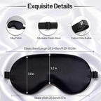 Sleep Mask, Silk Eye Mask for Sleeping with Adjustable Strap, Blindfold Eyeshade for Men & Women, Comfortable & Soft Eye Cover Eyeshade for Night Sleep（Black&Blue&Green&1 Laundry Bag）