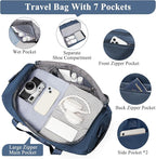 Extra Large Travel Duffle Bag,Carry on Overnight Bag with Shoes Compartment,Weekender Bags for Women for Travel Business Trips Sport Hospital,3 Pcs Set,Dark Blue