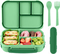 Amathley Lunch Box Kids,Bento Box Adult,Leakproof Lunch Containers for Adults/Kids/Toddler,1200ML-4 Compartments bento Lunch box with Utensil,Microwave & Dishwasher & Freezer Safe (Cyan)