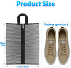 2 Pcs Shoe Bags for Travel, Mesh Breathable Sneaker Bags Portable Shoe Storage Organizer with Handle for Travel Gym Sport, Reusable Zipper Pouch for Women and Men