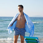 WETCAT Turkish Beach Towel Oversized (38"x71") 100% Turkish Cotton, Made in Turkey - Sand Free, Extra Large, Ultra Soft, Quick Drying, Compact & Lightweight for Travel - Light Blue