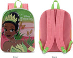 Disney Princess Tiana Backpack for Kids - Cute & Durable Kids Backpack for Girls with Padded Straps & Zip Compartment - Ideal Toddler Bookbag for School & Travel - 15”