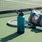 CIVAGO 40 oz Insulated Stainless Steel Water Bottle with Detachable Straw, Large Metal Water Jug with Bucket Handle, Leakproof Sports Water Flask with Silicone Boot, Dishwasher Safe, Dark Rainbow