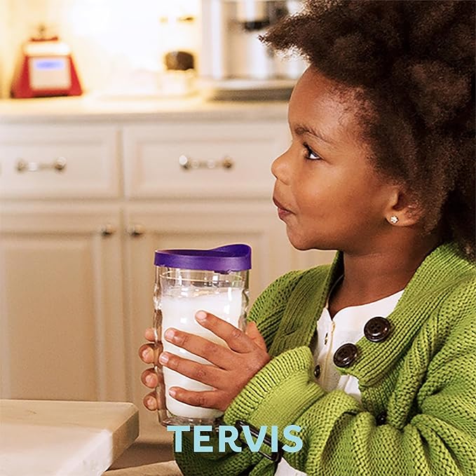Tervis Clear & Colorful Tabletop Made in USA Double Walled Insulated Tumbler Travel Cup Keeps Drinks Cold & Hot, 10oz Wavy, Clear