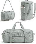 BAGSMART 4-IN-1 Duffle Bag for Travel, 40L Travel Bag Gym Duffle, TSA Carry on Backpack with Shoes Compartment & Wet Pocket, Water-resistant Workout Duffel, Grey
