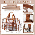 Abbylike Clear Bag Large Heavy Duty Tote for Stadium Events 20" Duffle Transparent Gym Bag for Sport Event Travel Makeup Work