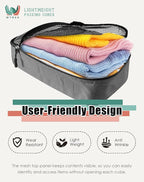 WTREE 4-Piece Packing Cubes Travel Accessories Set for Suitcases - Luggage Organizer Bags with Double Zipper - Mesh Top - Large - Dark Grey