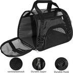 MuchL Pet Carrier Soft-Sided Carriers for Cat Carriers Dog Carrier for Small Medium Cats Dogs Puppies Pet Carrier Airline Approved Cat Dog Pet Travel Carrier (Medium,Black)