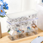 Tatuo 1 Pcs Cable Organizer Box with Wire Ties, Plastic Cord Storage Box with Lid, Electronics Organizer for Home Office Desk Organizers and Accessories (Clear,White)