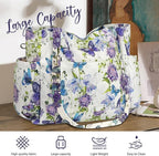 Corduroy Tote Bag for Women,Large Capacity Cute Tote Bags With 6 Pockets,Crossbody Shoulder Handbag for Work Travel Gym