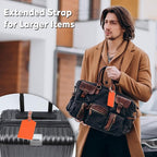 Travelambo Luggage Tags for Suitcases Faux Leather Privacy Protection 2 Pack Bag Tags Travel Accessories Essential, Cross Orange