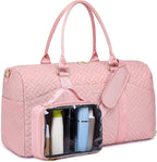 Women Weekender Travel Duffle Bag: Travel Duffel Overnight Bags with Shoe Compartment Large Carry on Tote with Toiletry Bag Weekend Traveling Yoga Gym Hospital Bag for Women with Wet Pocket Pink