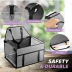 GENORTH Small Dog Car Seat - Portable Puppy/Pet Booster Seat with Clip-On Leash and Mesh Window for Small Pets Up to 11 lbs