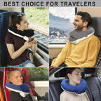 BUYUE Travel Neck Pillows for Airplanes, Memory Foam 360° Head Support Sleep for Long Flight, Skin-Friendly & Breathable, Kit with Eye Mask, Earplugs and Storage Bag (Adult, Green, 90+ lbs)