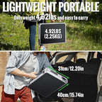 GARLLEN 2ft Folding Camping Table, Portable Folding Picnic Table with 3-Height Adjustable, Lightweight Aluminum Outdoor Tables for BBQ, Camping, Cooking, 22.8" L x 15.7" W, Silver
