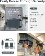 Coolife Carry On Luggage 22x14x9 Airline Approved Hardside PC+ABS Suitcase with TSA Lock, Lightweight Rolling Travel Luggage with Spinner Wheels(Teal, 20in)