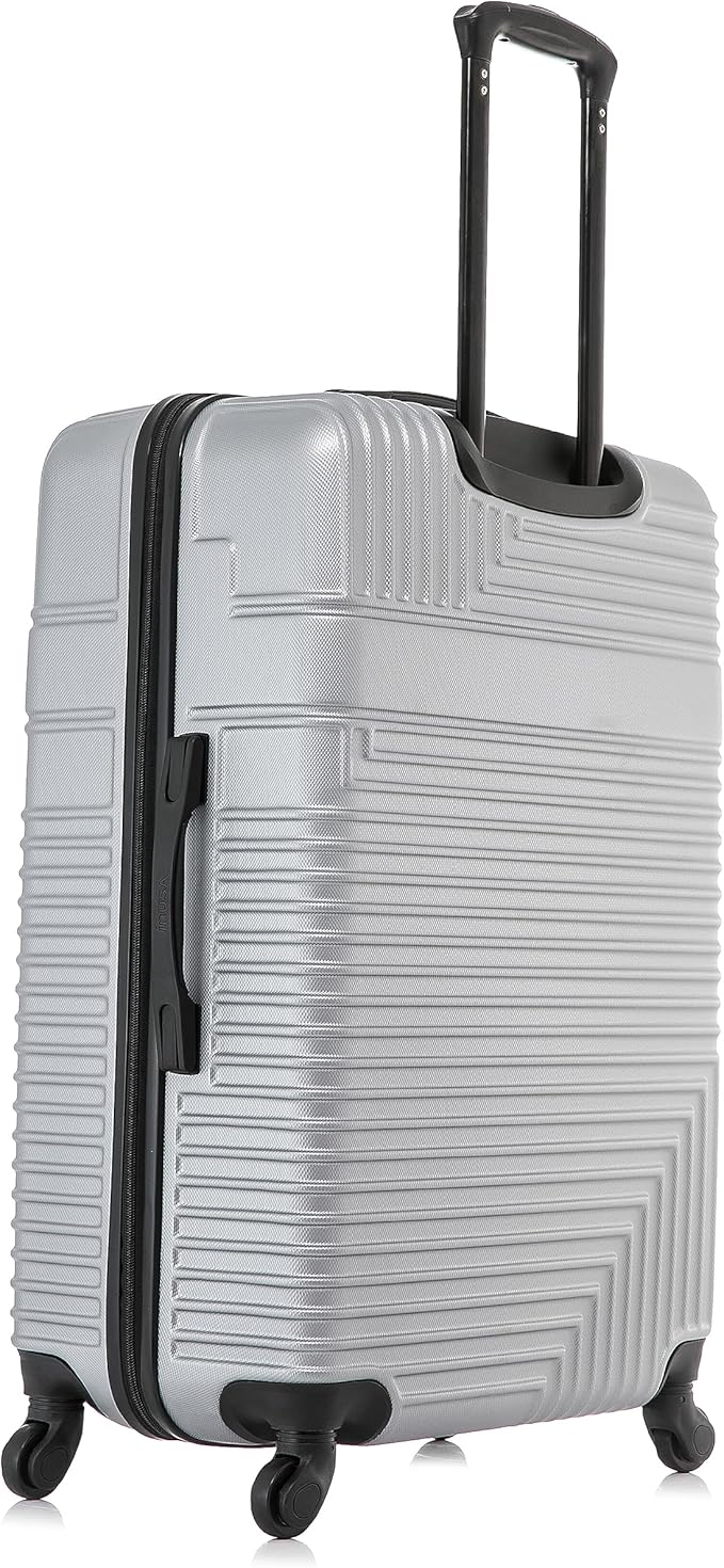 InUSA RESILIENCE Luggage with Spinner Wheels | Spacious Durable Lightweight Hardshell Suitcase, Travel Sets with Handle and Trolley | (20/24/28) 3 Piece Luggage Set | Silver